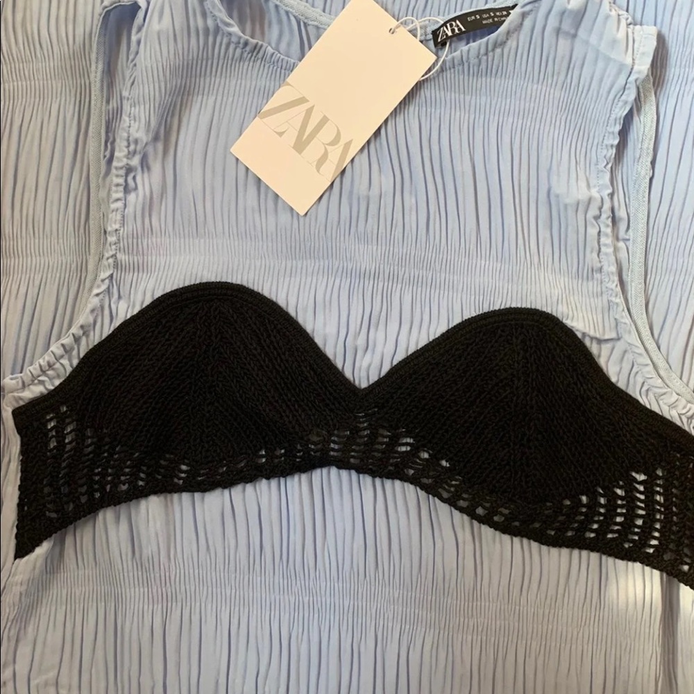 ZARA PLEATED CROCHET DRESS - Picture 7 of 9